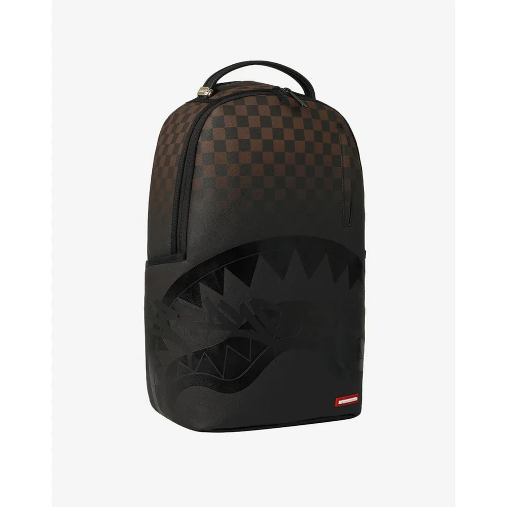 Sprayground Shark Central Backpack Unisex OS Brown Checkered Top Handle SPR292